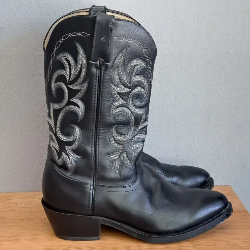 Durango Men’s 10.5 EE Extra Wide Shyloh Black Leather Embroidered Cowboy Boots